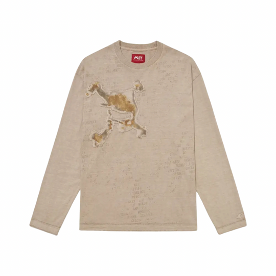 Camiseta Piet X Oakley Rusted Skull Long Sleeve Beige